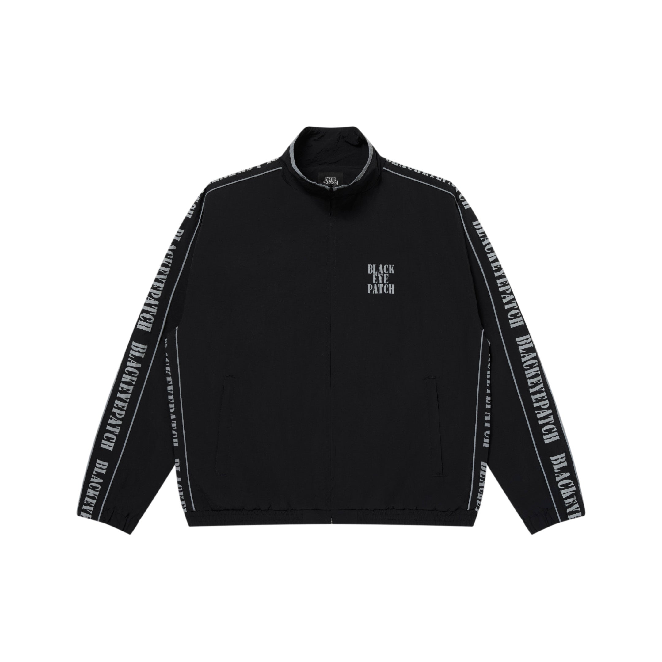 REFLECTIVE STENCIL LOGO TRACK JACKET BLACK – BlackEyePatch