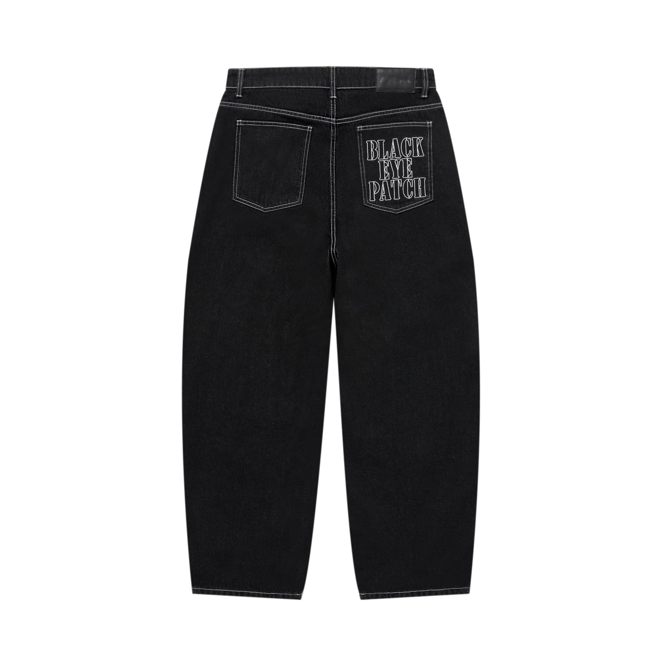 STENCIL LOGO EXTRA BAGGY JEANS BLACK – BlackEyePatch