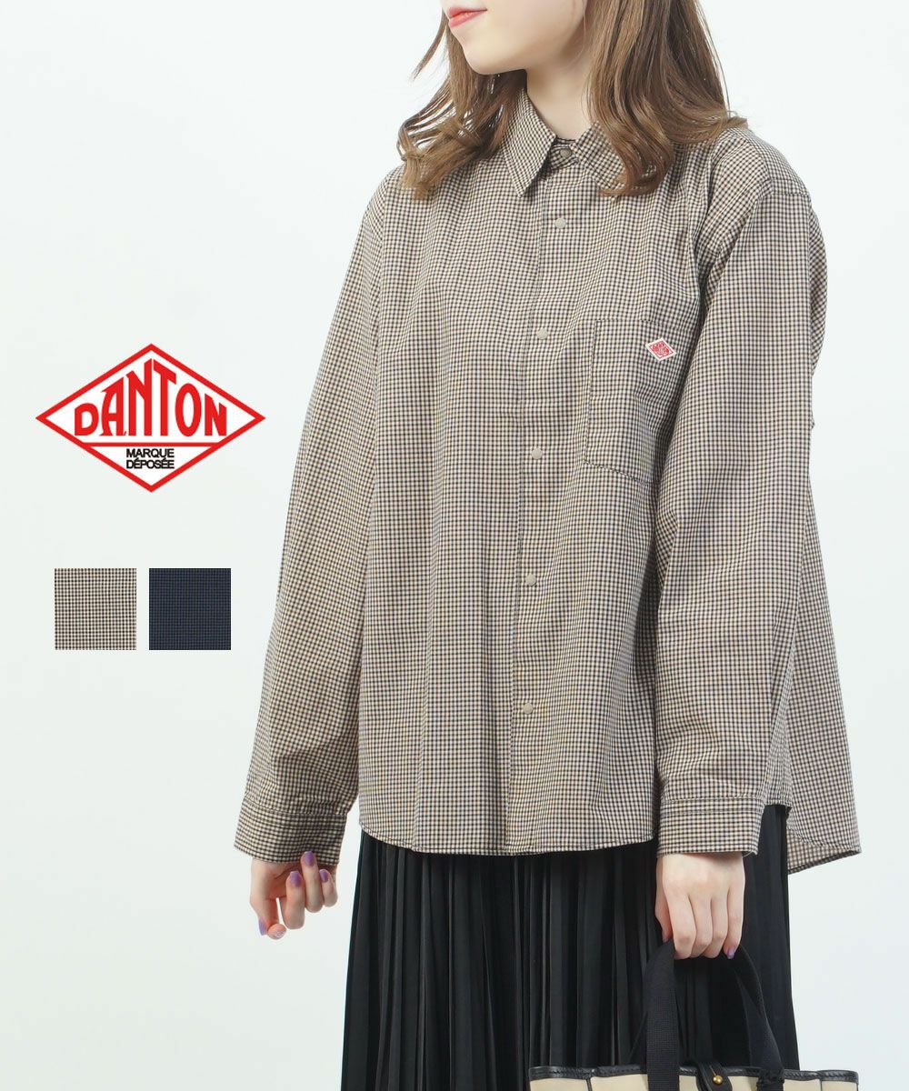 DANTON(ダントン)ドットボタンレギュラーカラーロングスリーブシャツ