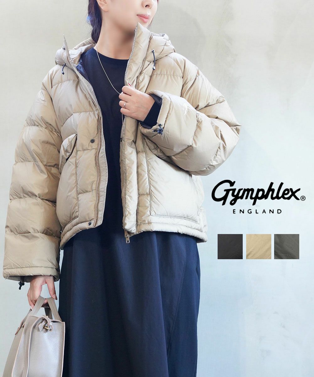 Gymphlex(ジムフレックス)ダウン フードショートジャケット | BLEU