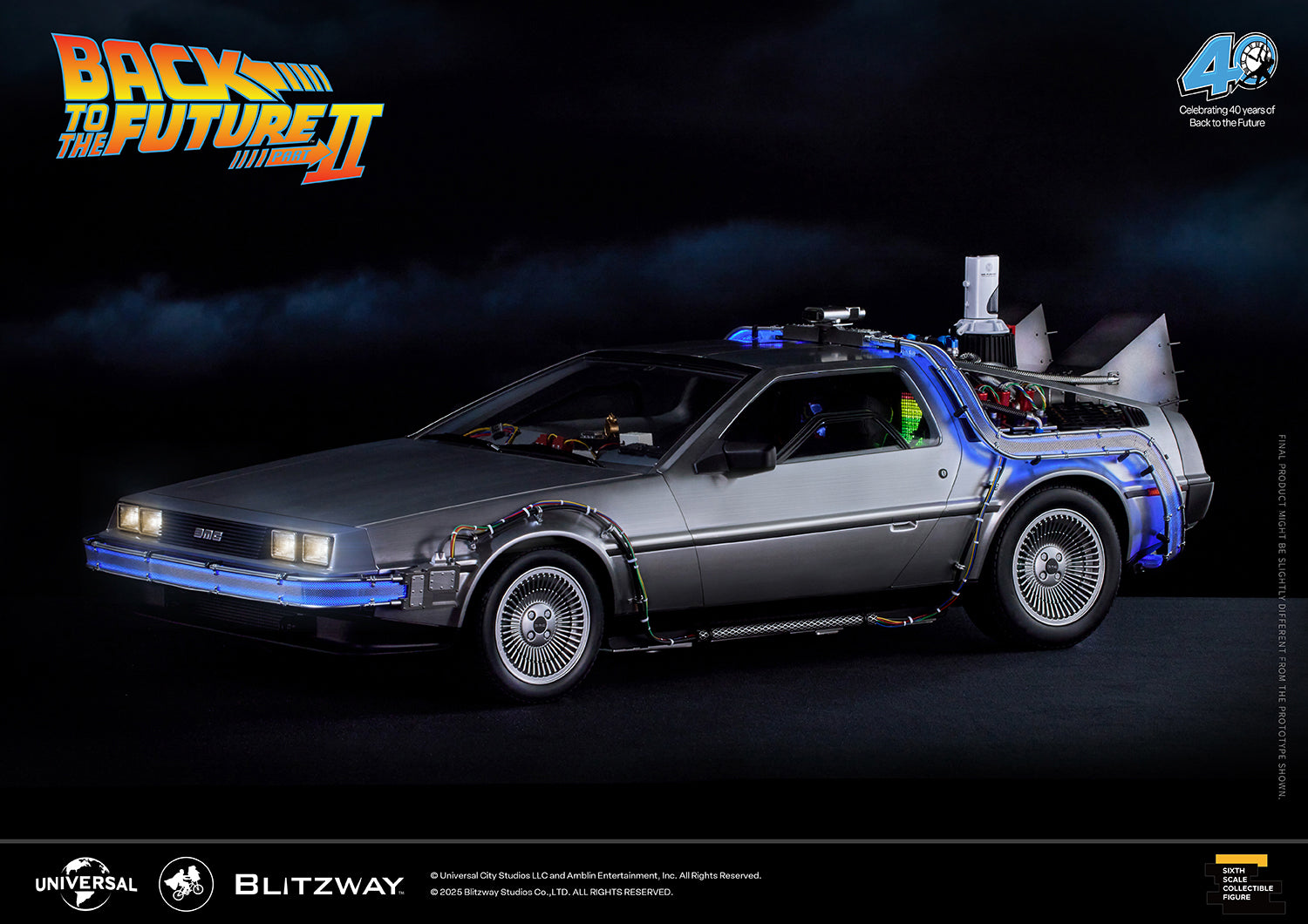 Blitzway Back to the Future 2 Time Machine – 1/6 Delorean Collectible