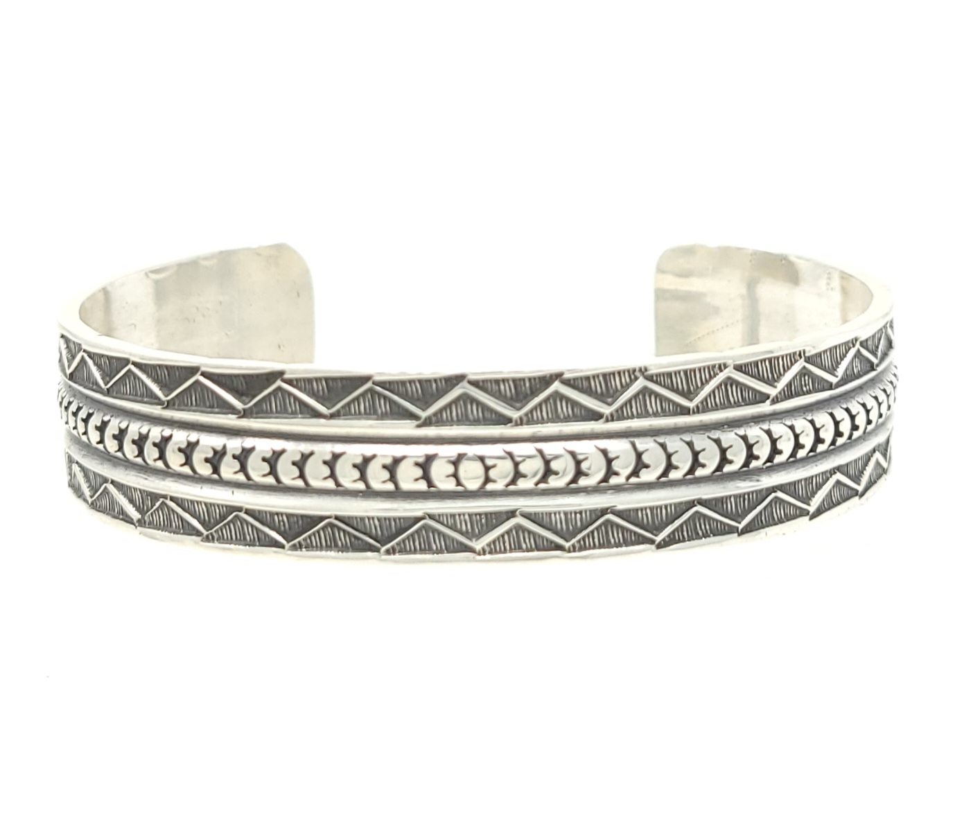 Sunshine Reeves Sterling Silver Handmade Stamped Cuff Bracelet
