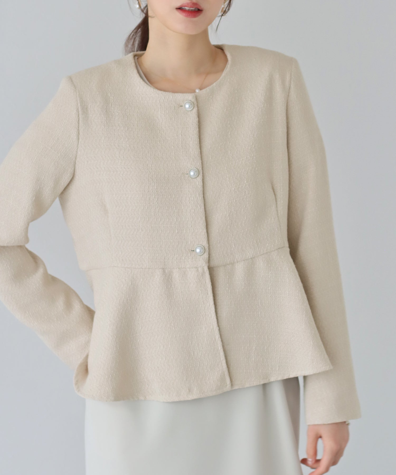 ペプラムツイードジャケット – BLUE ONLINE