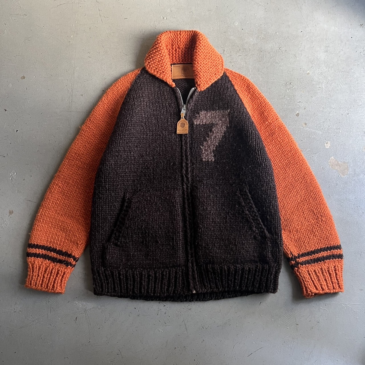 90s Stussy × Canadian Sweater Cowichan Sweater - blue room