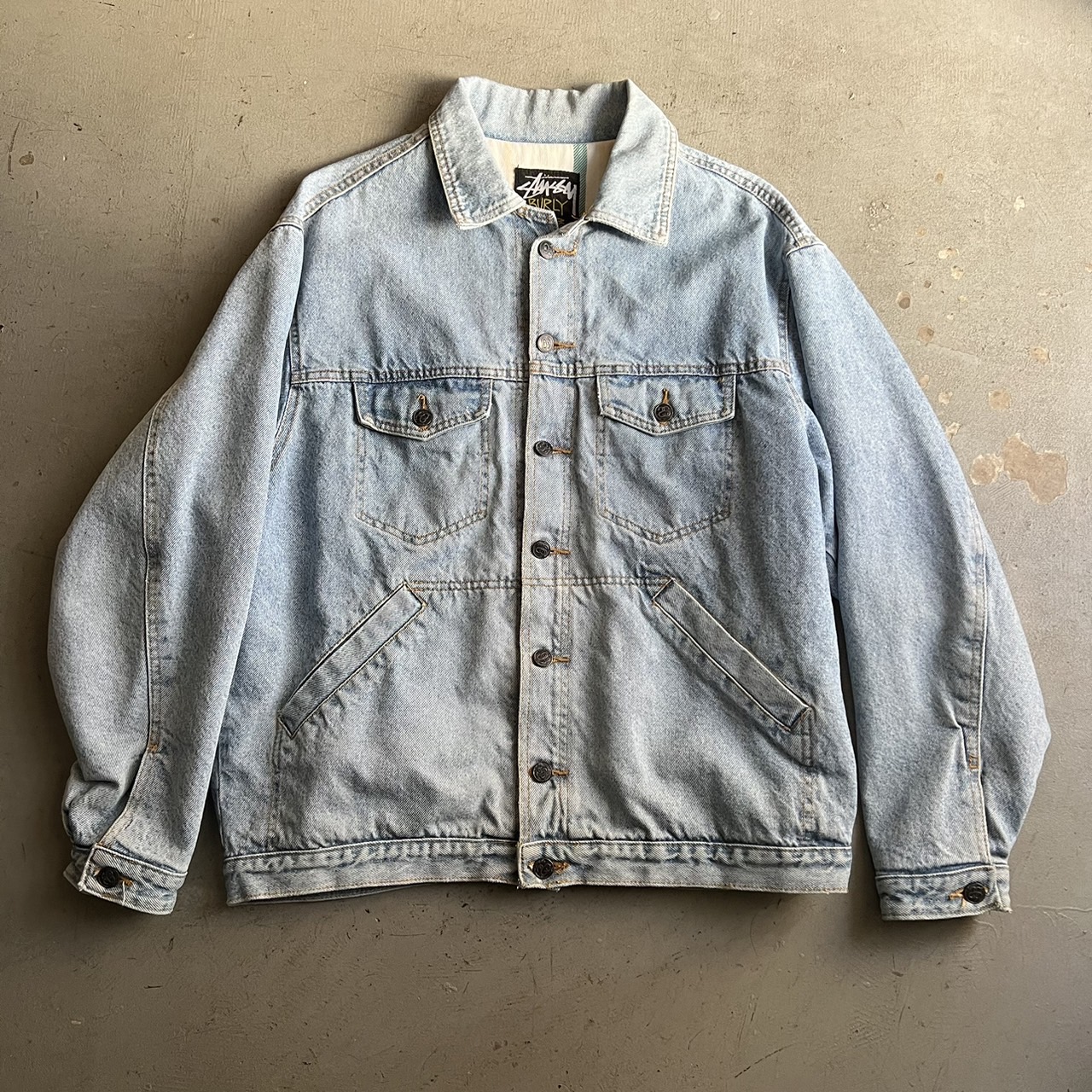 90s Stussy Denim Trucker Jacket - blue room