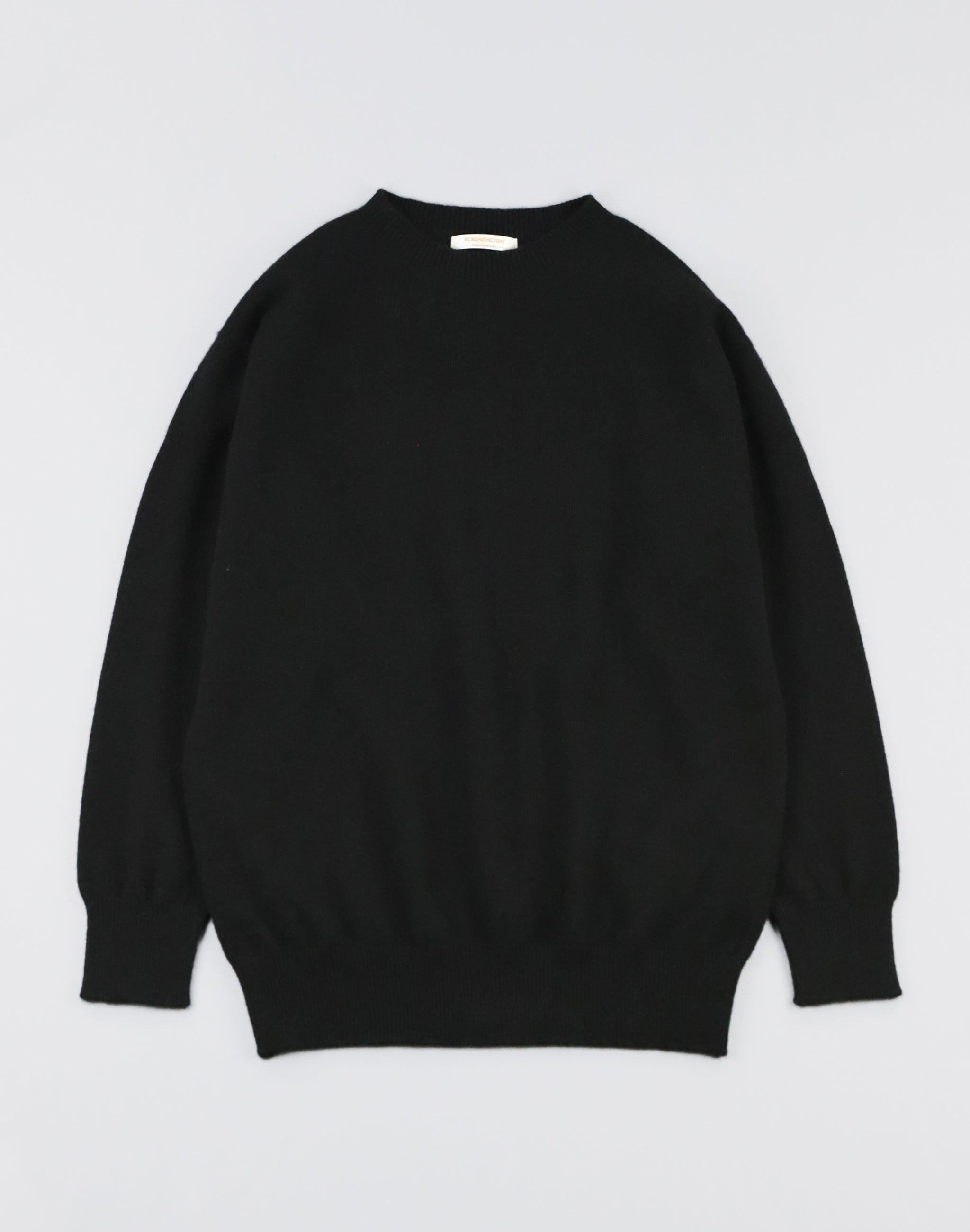 カシミヤクルーネックプルオーバー KURUMIFACTORY 日本製 ホール