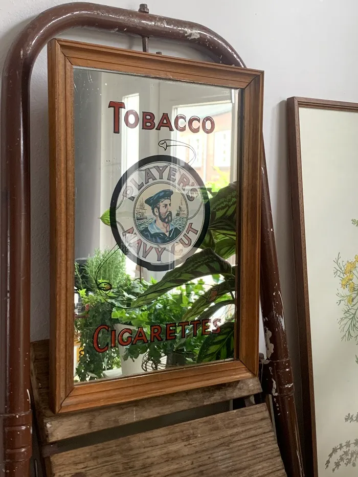 SOLDOUT-イギリス Player's Navy Cut ロゴ タバコ 鏡 パブミラー 壁掛