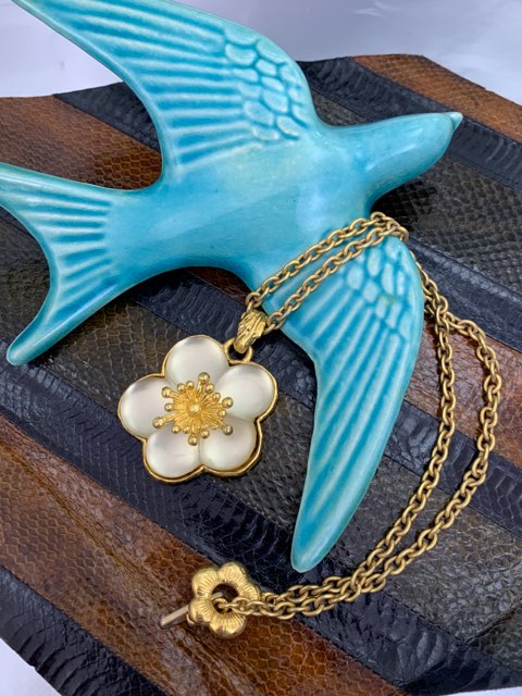 フランス 80s KENZO ケンゾー ネックレス お花 ゴールド 大ぶり