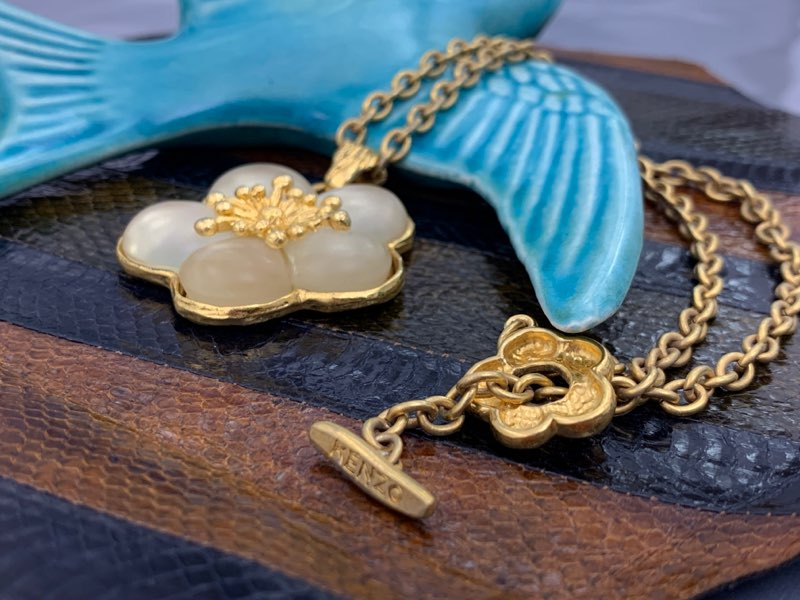 フランス 80s KENZO ケンゾー ネックレス お花 ゴールド 大ぶり