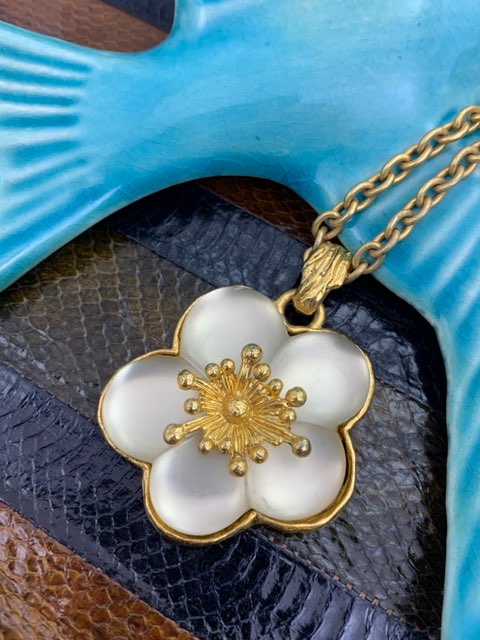 フランス 80s KENZO ケンゾー ネックレス お花 ゴールド 大ぶり