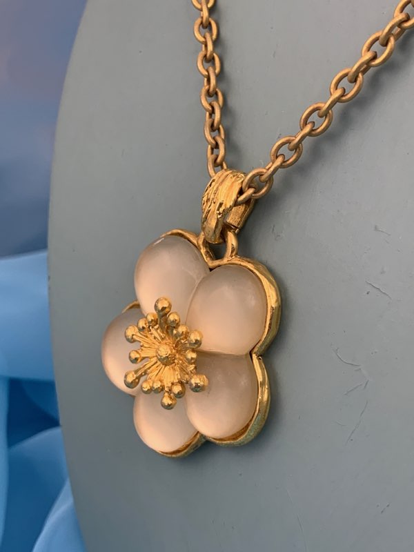 フランス 80s KENZO ケンゾー ネックレス お花 ゴールド 大ぶり