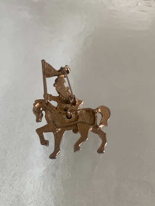 フランス 70s ブローチ 馬 ピエロ 騎士 ヴィンテージ | Blue Swallow