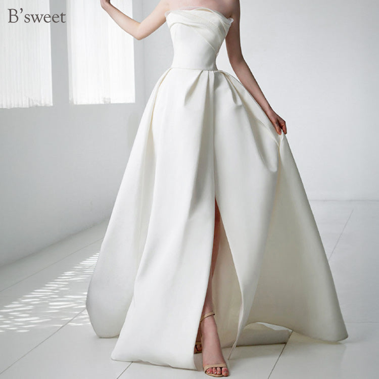 wd727as】ビスチェフィッシュテールトレーンドレス Aライン – ドレス