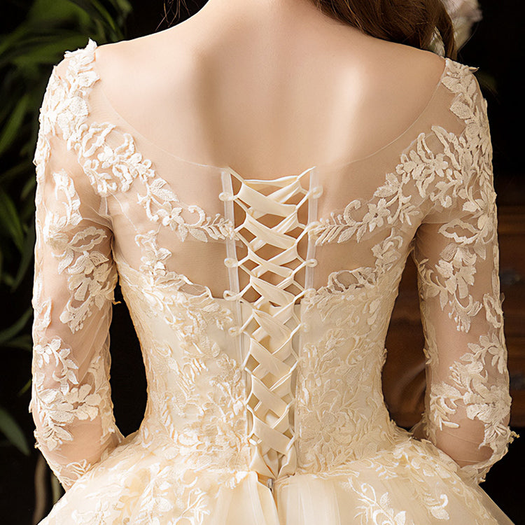 wd356d】ロングスリーブ刺繍プリンセスドレス プリンセスライン