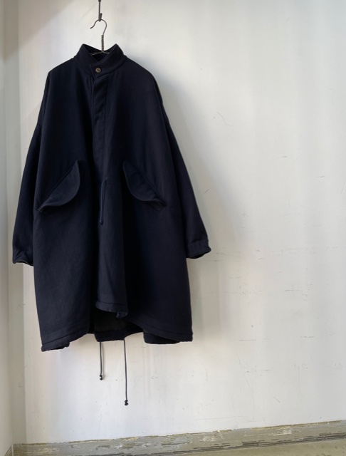 kaval / blanket stitched stand collar coat (カヴァルのブランケット