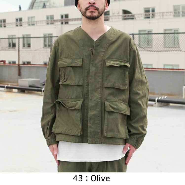 SAGE DE CRET Co/Liバックサテン ノーカラーBDUタイプジャケット