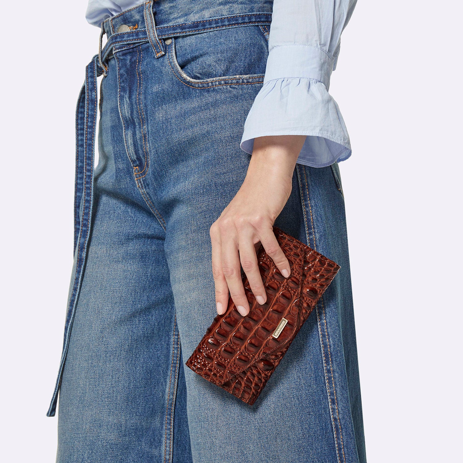 Veronica Black Melbourne Envelope Leather Wallet | BRAHMIN