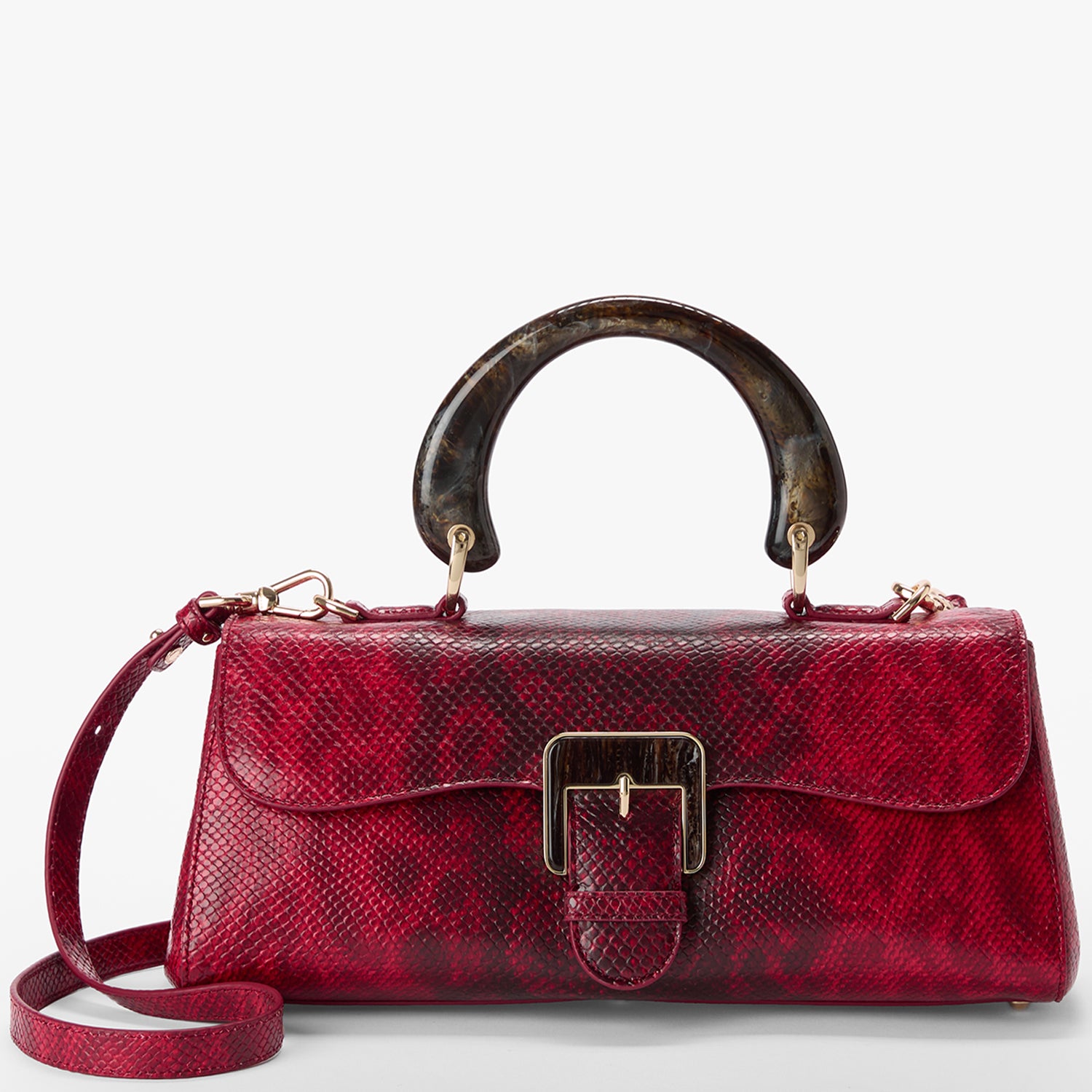 Hallie Small Satchel | Red Opal Cassatt | BRAHMIN
