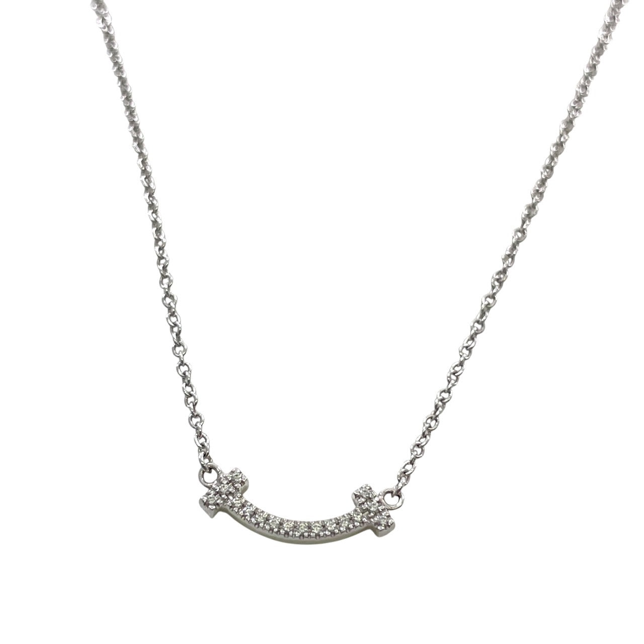 TIFFANY&Co.】ティファニー Tスマイル ミニ ネックレス K18ホワイト