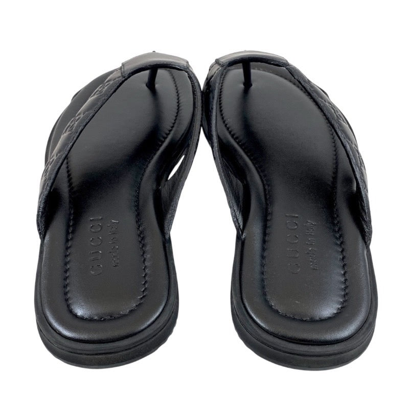 GUCCI】グッチ 353765 サンダル レザー メンズ 黒 27.5cm ブラック