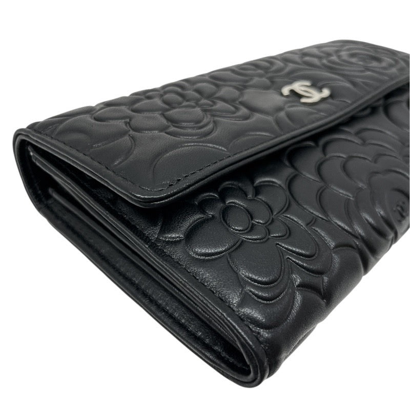未使用品】【CHANEL】シャネル カメリア フラップ ロングウォレット