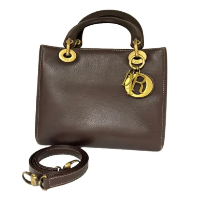 クリスチャンディオール レディディオール レザー ブラウン系