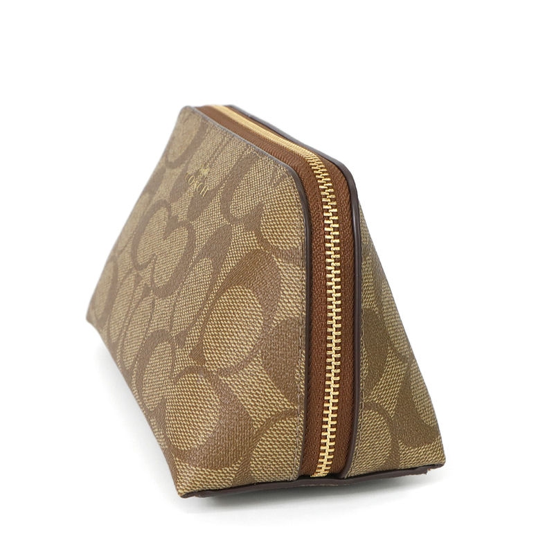 Brandol / COACH コーチ ポーチ シグネチャー コスメポーチ ベージュ