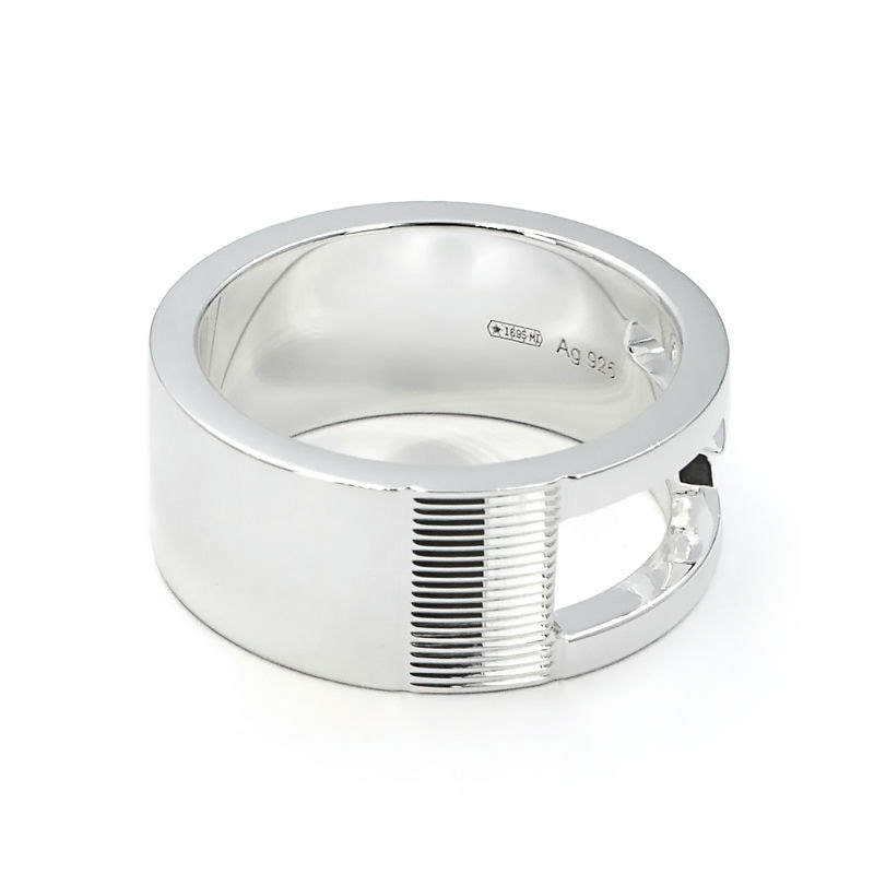 Brandol / GUCCI グッチ リング ブランデッド Gリング シルバー 19号