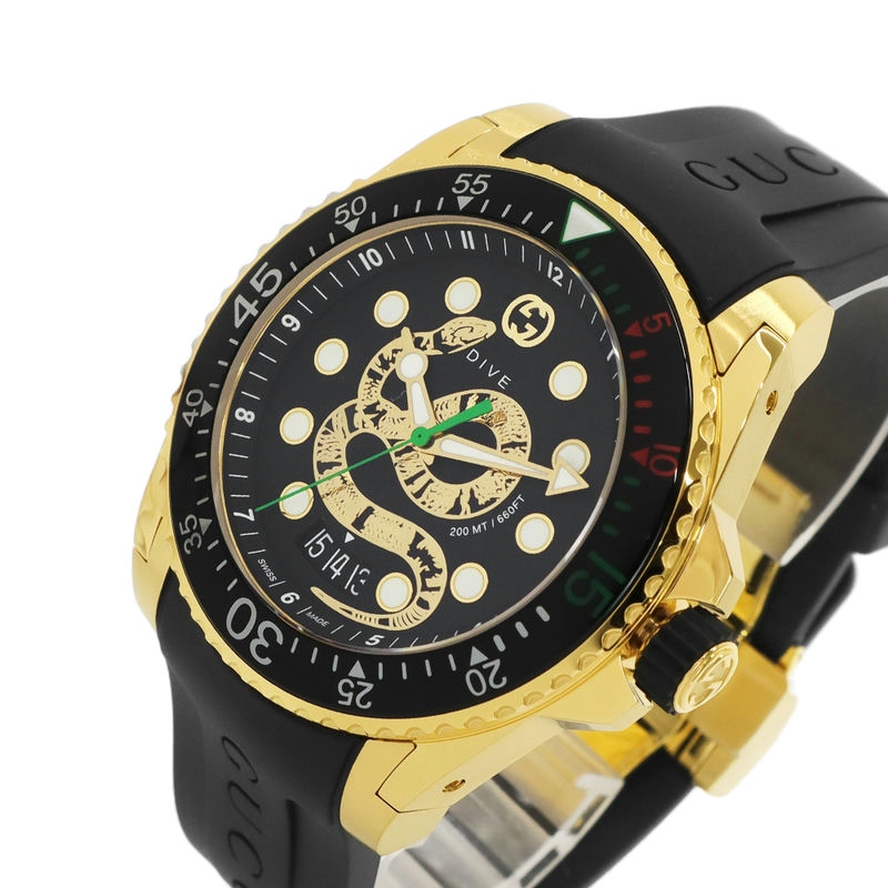 Brandol / GUCCI グッチ メンズ腕時計 DIVE ダイブ スネークモチーフ