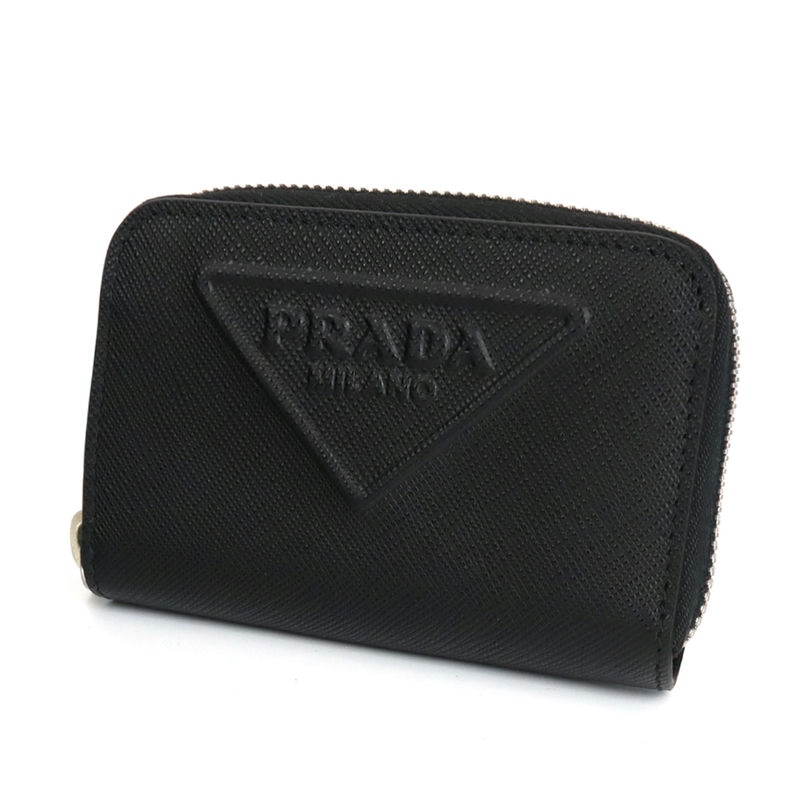 Brandol / PRADA プラダ 小銭入れ 三角ロゴ エンボス レザー コイン