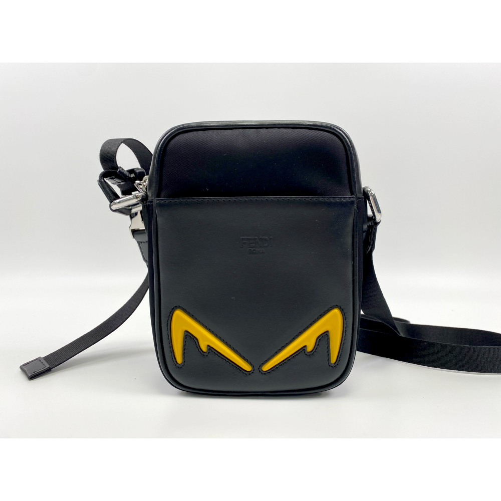 フェンディ モンスター ショルダーバッグ 黒×黄色 レザー 7VA456 買取