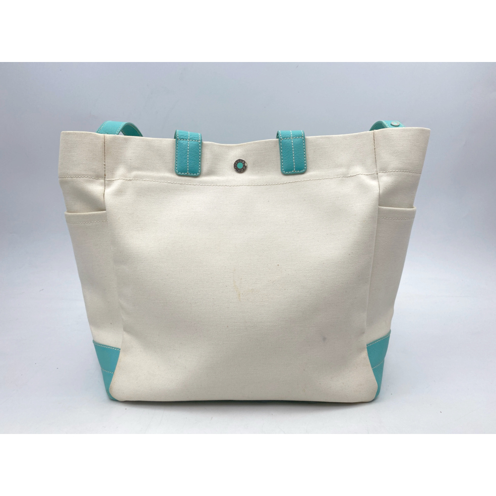 ティファニー 2WAYトートバッグ ティファニーブルー×オフホワイト