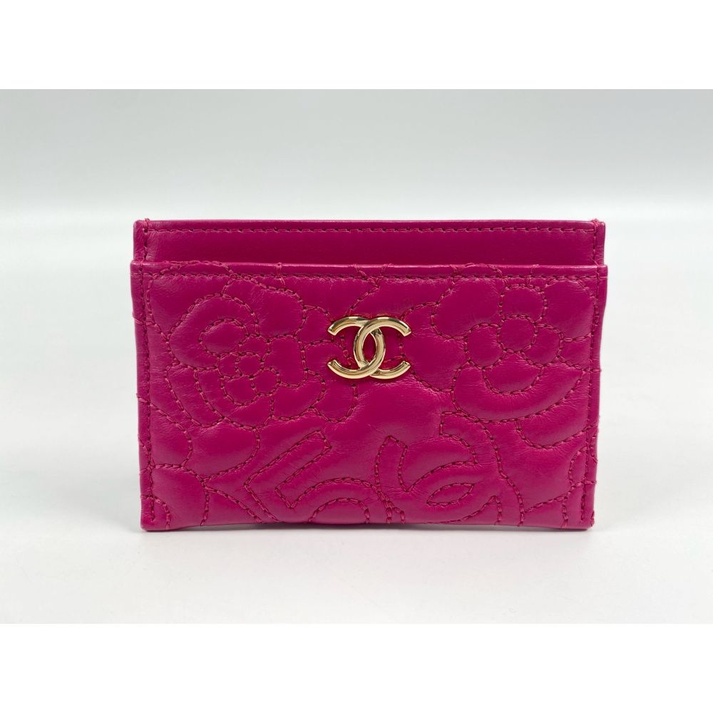 シャネル カメリア カードケース ピンク ラムスキン GD金具 買取実績