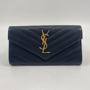 サンローラン タイニーカサンドラ 二つ折り財布 黒 レザー 買取実績