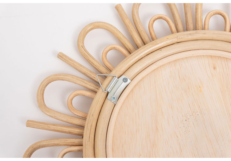 ラタンミラー ミラー 鏡 姿見 壁掛け ウォールミラー スタンド 丸型 円