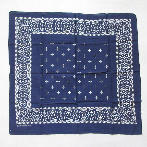 レア/人気柄/60's/クロス/ビンテージ/バンダナ/片耳/ネイビー/RN14193