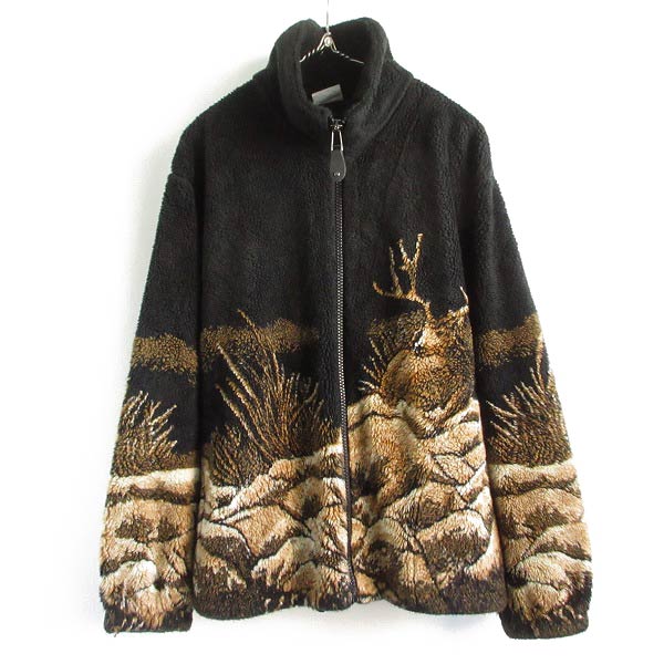 カナダ製/milton funwear/鹿柄/フリース/ジャケット【S】動物柄