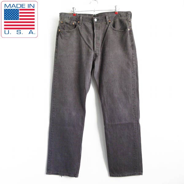 希少/後染め黒/90's/USA製/リーバイス501/ブラックジーンズ【W38