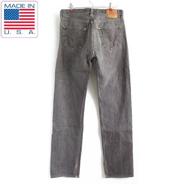 希少/先染め黒/90's/USA製/リーバイス501/ブラックジーンズ【W33