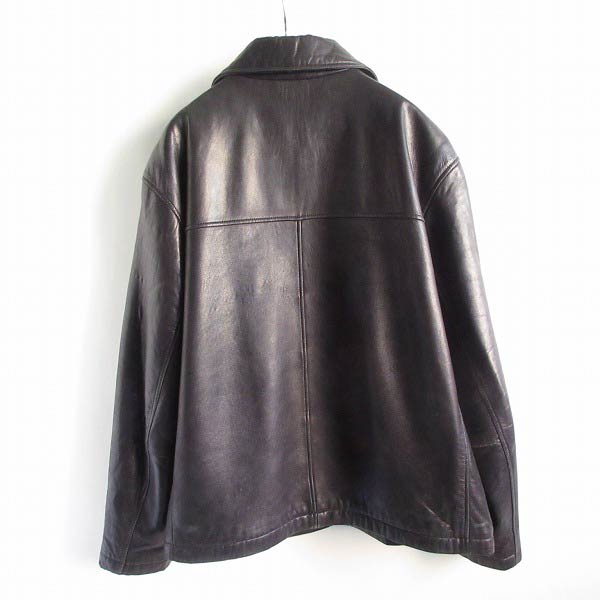 90's DOCKERS ドッカーズ ラム レザー ジャケット 黒 M ショート