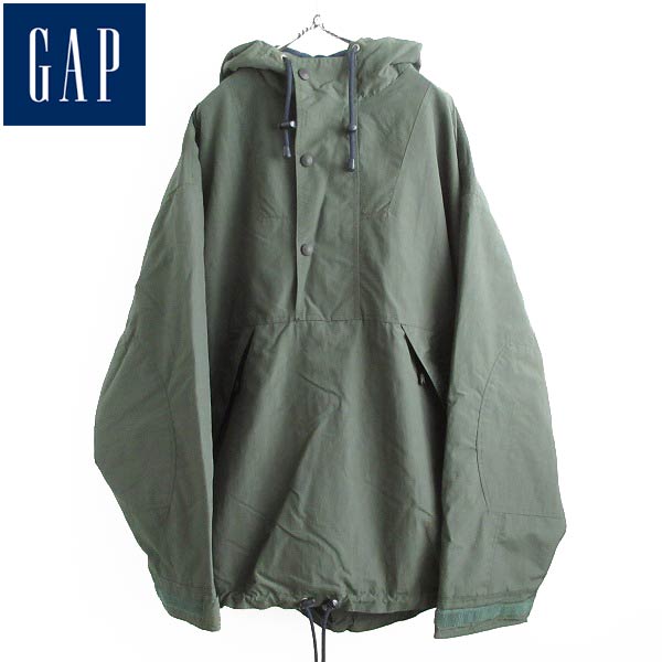 90's-00's GAP オールド ギャップ ナイロン アノラックパーカー 緑系