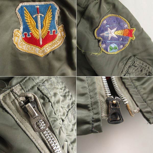 70's USA製 実物 米軍 L-2B TAC ワッペン付き フライトジャケット L