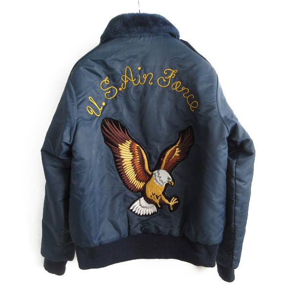 70s USA製 Timber King B-15タイプ USAF フライトジャケット 紺系 XS