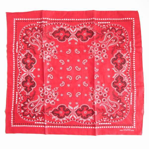 60s 新品 USA製 ビンテージ バンダナ 2枚セット RN15234 赤系 100