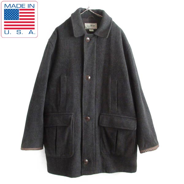 訳あり品】USA製 エルエルビーン ウール ストームコート 一枚袖