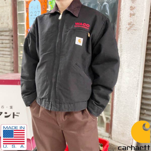 新品 USA製 carhartt デトロイト ジャケット J01 黒 XL程度 48REG ワン