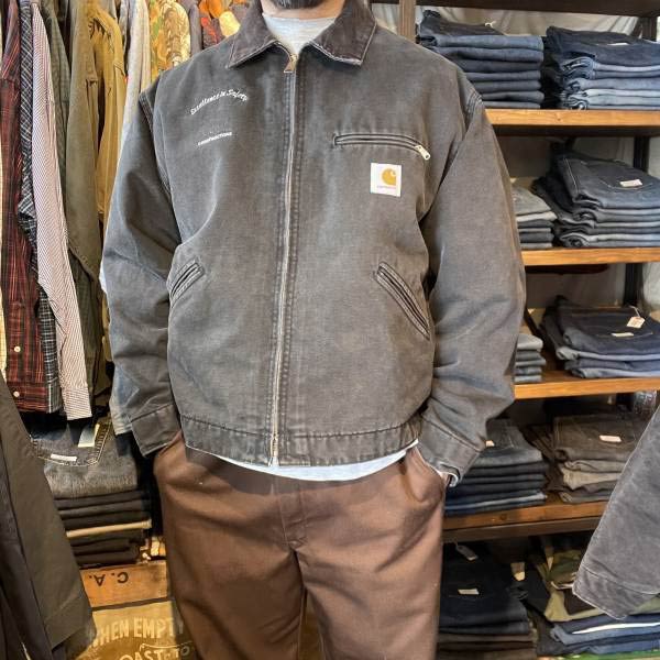 90s-00s USA製 carhartt デトロイト ジャケット フェード ブラック XL