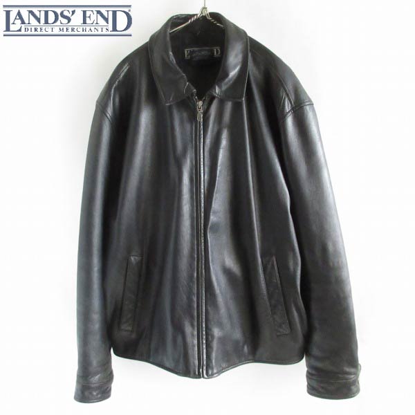90s LANDS'END 黒レザー | ビンテージジャケット - 札幌 ビンテージ