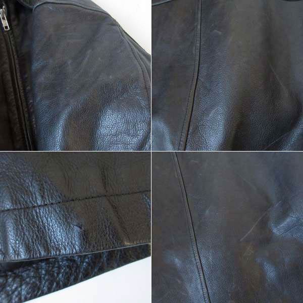 90s OLD GAP オールド ギャップ 短丈 レザージャケット 黒 L程度