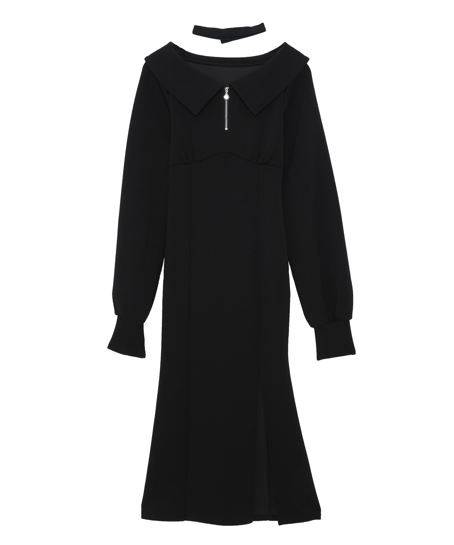 slit zip big collar one-piece – BUNNY APARTMENT